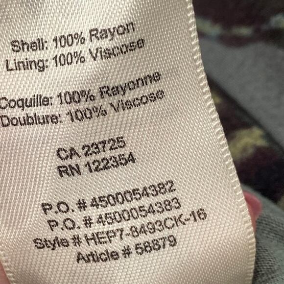 Aritizia Wilfred Teigan Mini Dress Leaf Print Short Sleeve Shift Green Gray S - Picture 8 of 9